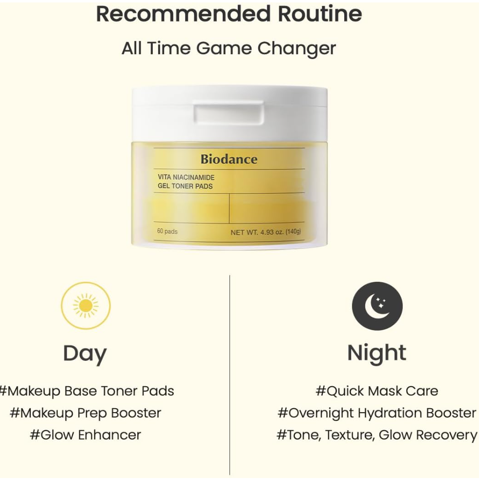 BIODANCE Vita Niacinamide Gel Toner Pads